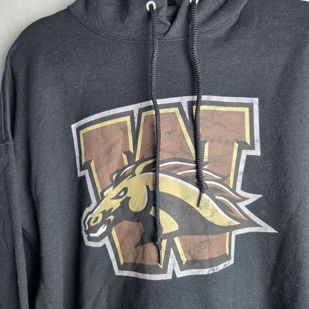 JERZEES Western Michigan Broncos Sweatshirt Hoodie XL Black Nublend Team Fan - Picture 2 of 8